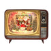 LED retro TV ornament with Santa scene and swirling glitter, 21cm.

