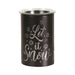 Black Let It Snow LED wax melt burner unlit, 12cm