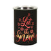 Black Let It Snow LED wax melt burner with red glow, 12cm