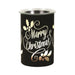 Black Merry Christmas LED wax melt burner with amber glow, 12cm