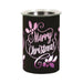 Black Merry Christmas LED wax melt burner with purple glow, 12cm