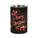 Black Merry Christmas LED wax melt burner with red glow, 12cm