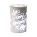 White Merry Christmas LED wax melt burner glowing warm white, 12cm