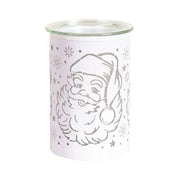 White Santa silhouette LED wax melt burner, unlit, 12cm