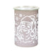 White Santa silhouette LED wax melt burner glowing warm white, 12cm