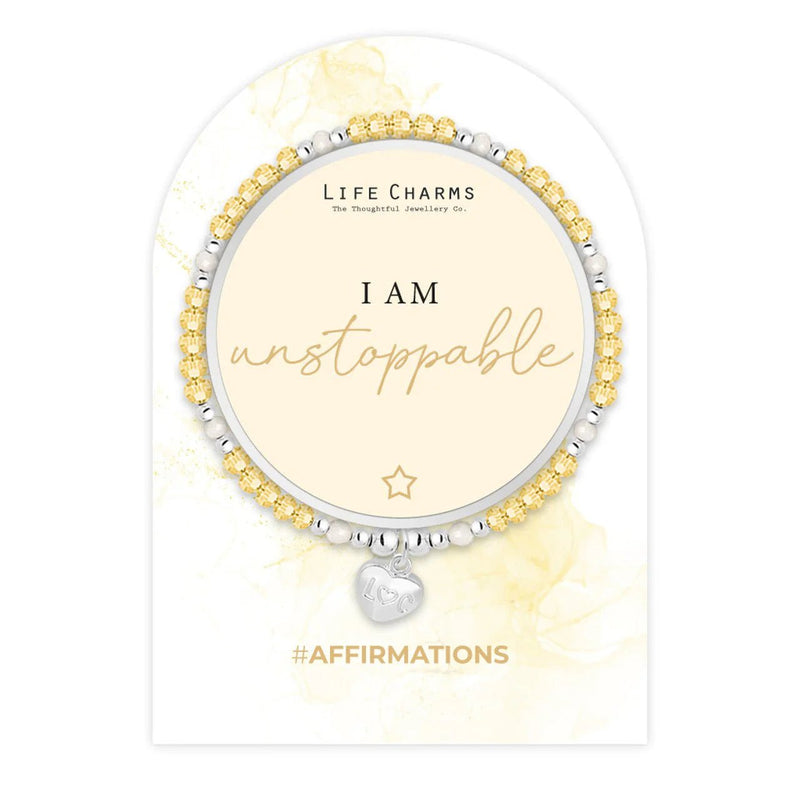 Life Charms Affirmation Bracelet – I Am Unstoppable - Something Different Gift Shop