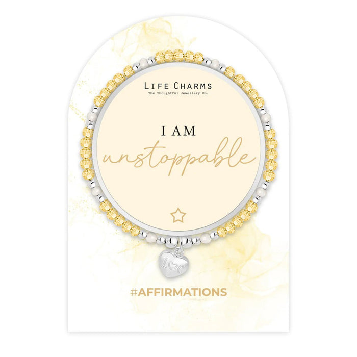 Life Charms Affirmation Bracelet – I Am Unstoppable - Something Different Gift Shop
