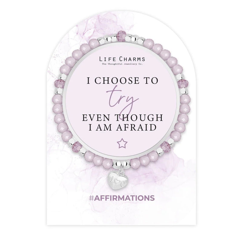 Life Charms Affirmation Bracelet – I Choose to Try - Something Different Gift Shop