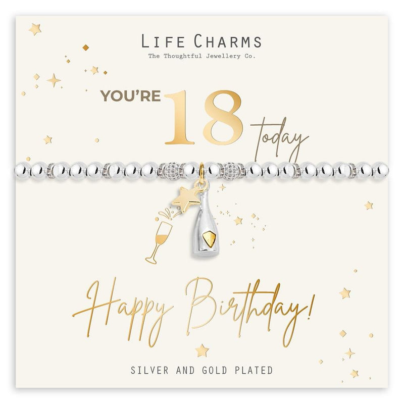 Life Charms Happy Birthday Bracelet - 18th - Something Different Gift Shop