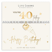 Life Charms Happy Birthday Bracelet - 40th - Something Different Gift Shop