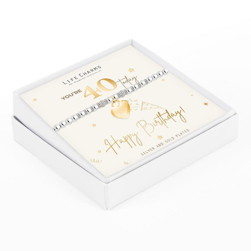 Life Charms Happy Birthday Bracelet - 40th - Something Different Gift Shop