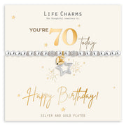 Life Charms Happy Birthday Bracelet - 70th - Something Different Gift Shop