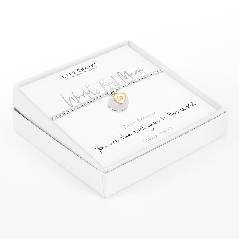 Life Charms Just Because Bracelet - Worlds Best Mum - Something Different Gift Shop