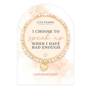 Life Charms Speak Up Affirmation Bracelet – Gold Jewellery - Something Different Gift Shop