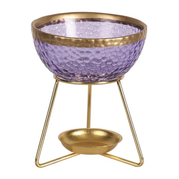 Lilac & Gold Bowl Wax Melt Burner - Something Different Gift Shop