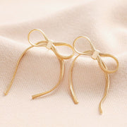Lisa Angel Bow Snake Chain Statement Stud Earrings – Gold - Something Different Gift Shop