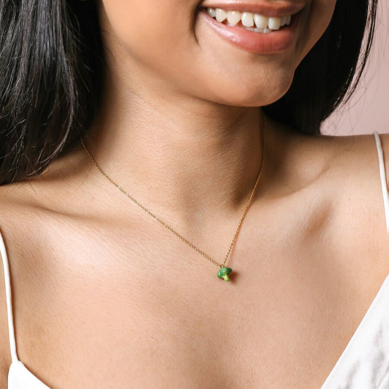 Lisa Angel Broccoli Pendant Necklace - Something Different Gift Shop