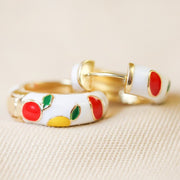 Lisa Angel Colourful Fruits Enamel Hoop Earrings - Something Different Gift Shop
