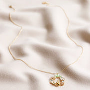 Lisa Angel Crystal Flower & Bee Droplet Necklace - Something Different Gift Shop