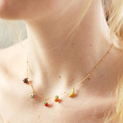 Lisa Angel Enamel Fruit Charm Necklace – Gold - Something Different Gift Shop
