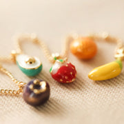 Lisa Angel Enamel Fruit Charm Necklace – Gold - Something Different Gift Shop