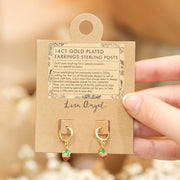 Lisa Angel Enamel Strawberry Huggie Hoop Earrings – Gold - Something Different Gift Shop