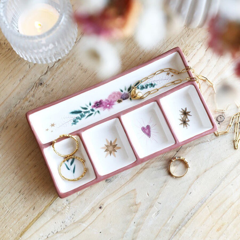 Lisa Angel Floral Heart Ceramic Trinket Tray - Something Different Gift Shop