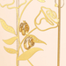 Close up of Lisa Angel gold floral metal folding jewellery stand with hoop earrings