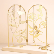 Lisa Angel floral metal folding jewellery stand with necklace hooks and earring holes