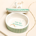 Lisa Angel green oval ceramic cat trinket pot open with jewellery inside
