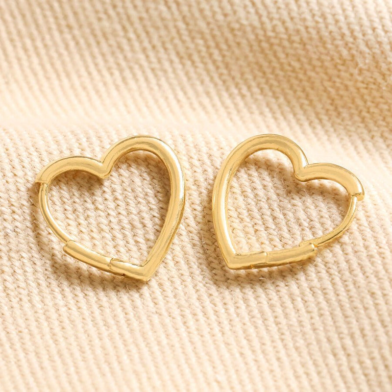 Lisa Angel Heart - Shaped Closed Hoop Earrings – Gold - Something Different Gift Shop