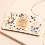 Lisa Angel Little Tray of Treasures ceramic jewellery dish with botanical book-inspired design