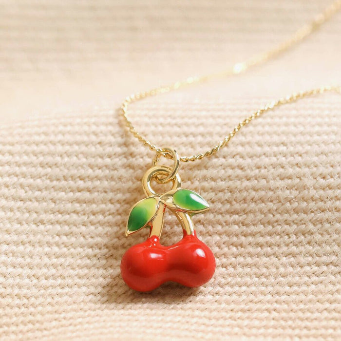 Lisa Angel Red Cherry Pendant Necklace - Something Different Gift Shop