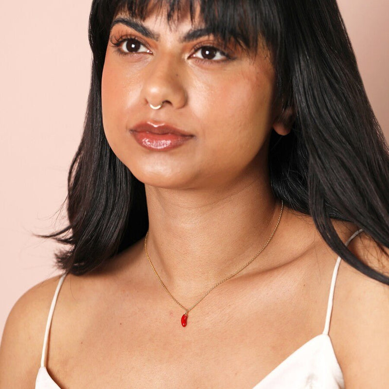 Lisa Angel Red Chilli Pendant Necklace - Something Different Gift Shop
