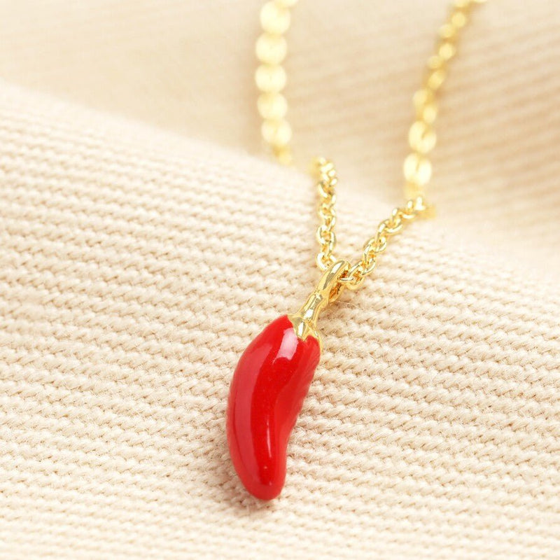 Lisa Angel Red Chilli Pendant Necklace - Something Different Gift Shop