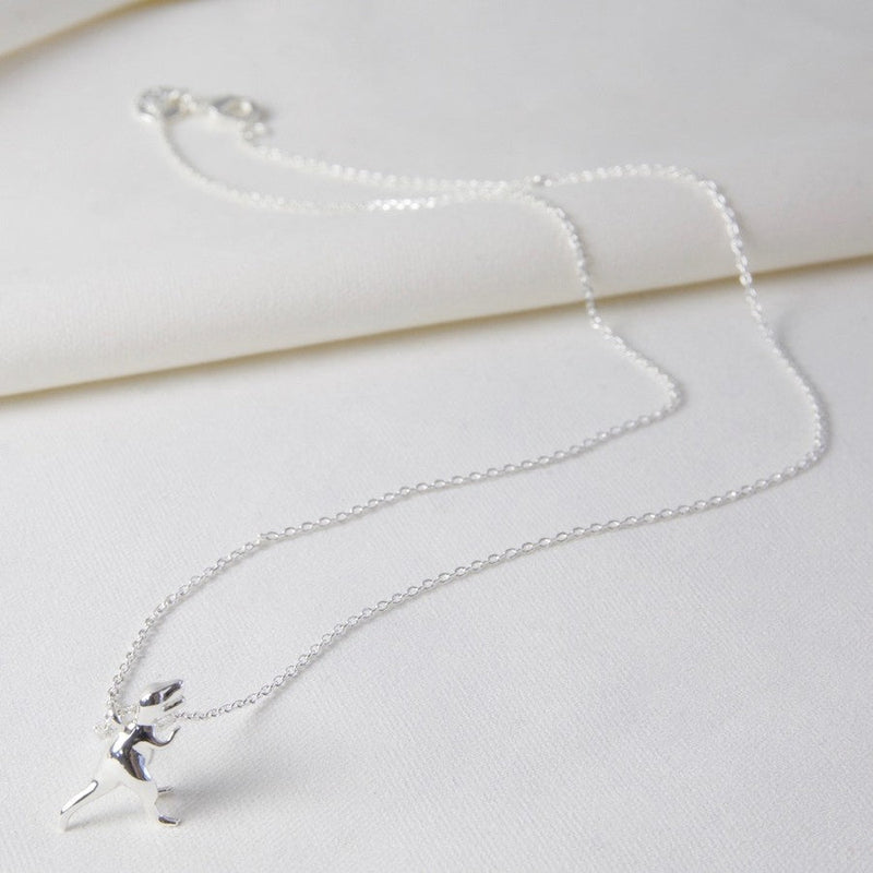 Lisa Angel Silver T - Rex Charm Necklace - Something Different Gift Shop