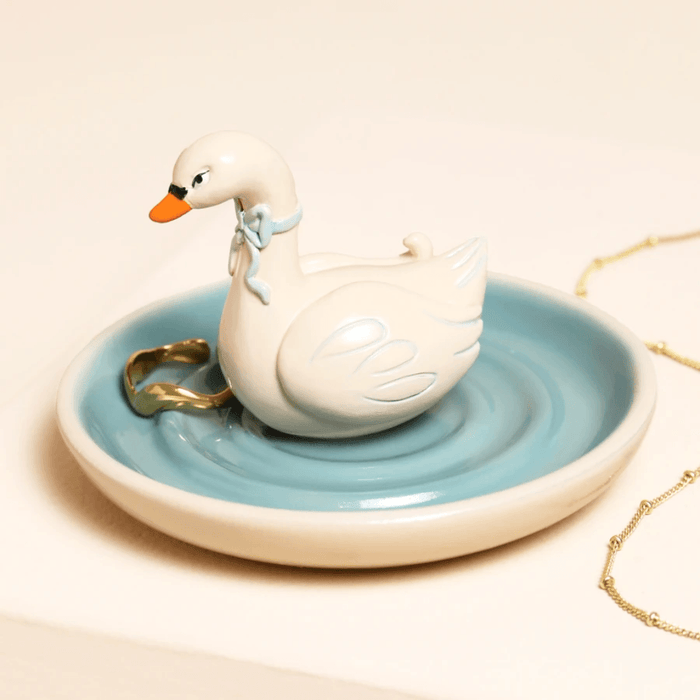 Lisa Angel swan ring holder and trinket dish for rings earrings and keepsakes