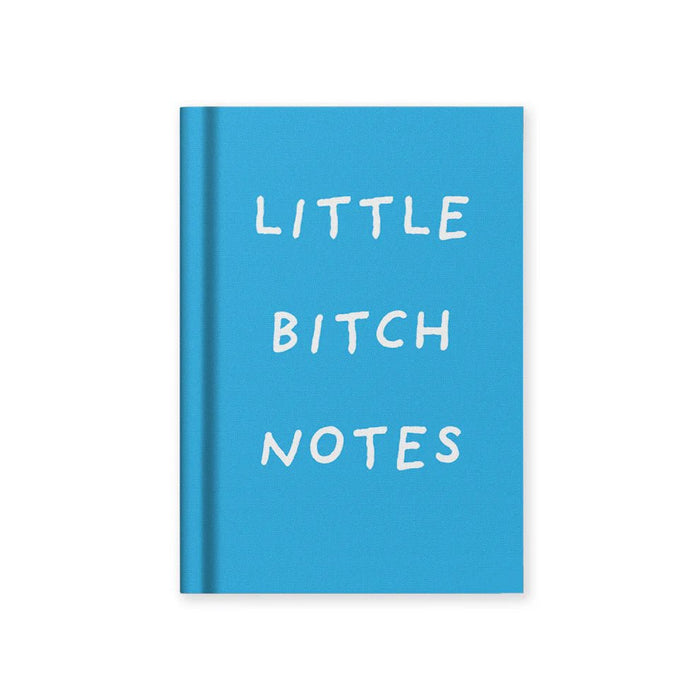 Blue A7 fabric hardback notebook reading Little Bitch Notes by Ohh Deer