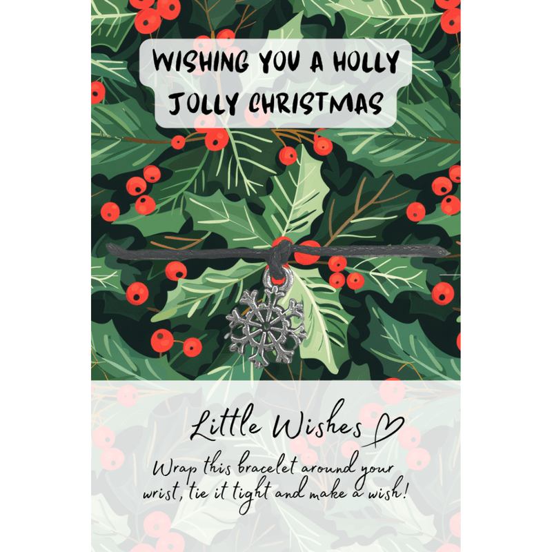 Little Wishes Holly Jolly Christmas snowflake wish bracelet