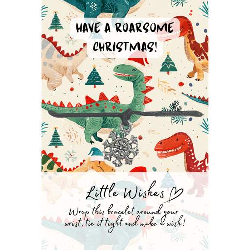 Little Wishes Roarsome Christmas dinosaur snowflake wish bracelet