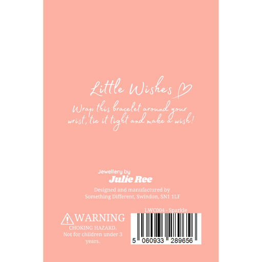 Back of Little Wishes Sparkle Christmas bracelet gift card