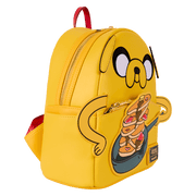 Side view of the Loungefly Jake backpack showing Jake’s arms and skillet detail
