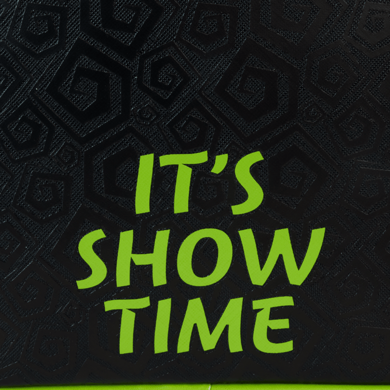 It's Show Time detail on back of Loungefly Beetlejuice mini backpack