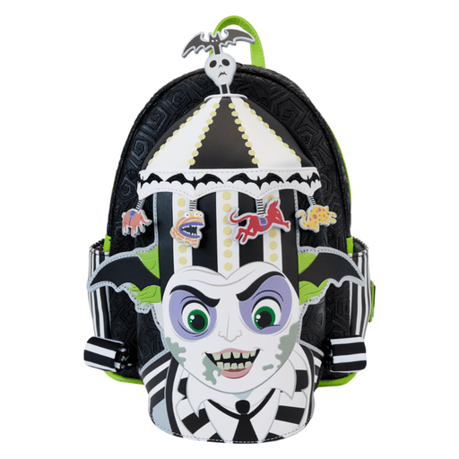 Loungefly Beetlejuice Carousel Hat cosplay mini backpack front view
