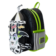 Loungefly Beetlejuice mini backpack with carousel hat and striped side pocket