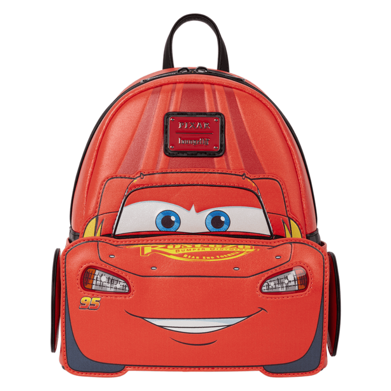 Loungefly Disney Pixar Cars Lightning McQueen Light-Up Mini Backpack front view