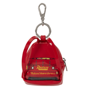 Rear of Mack Cars mini backpack charm with Rust-eze artwork