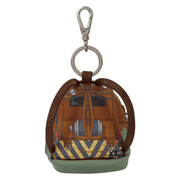 Rear of Mater mini backpack charm with printed vehicle details