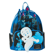 Front view of Loungefly Casper the Friendly Ghost mini backpack with haunted mansion applique – Loungefly backpack
