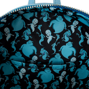 Interior lining of Loungefly Casper mini backpack with repeating Casper and uncles pattern – Loungefly bag detail
